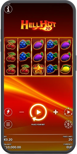 Pressing spin in Hell Hot 20 slot